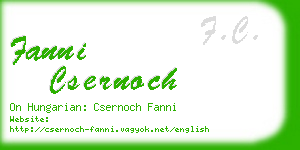 fanni csernoch business card